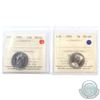 Image 1 : 1991 Canada 5-cent MS-66 & 1991 25-cent MS-65 both ICCS Certified. 2pcs