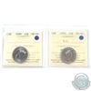 Image 1 : 1990 & 1992 Nova Scotia  25-cent ICCS Certified MS-66. 2pcs