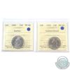 Image 1 : 1992 Saskatchewan & 1992 Quebec 25-cent ICCS Certified MS-66. 2pcs