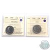 Image 1 : 1999 July & 1999 December 25-cent ICCS Certified MS-66. 2pcs