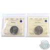 Image 1 : 2007 Caribou & 2007 Hockey Canada 25-cent ICCS Certified MS-67. 2pcs