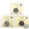 Image 1 : 2010,2011 & 2013 Canada 25-cent ICCS Certified MS-67. 3pcs