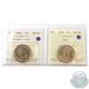 Image 1 : 2004 Olympic Lonn & 2005 Loon Dollar ICCS Certified MS-66. 2pcs