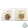 Image 2 : 2004 Olympic Lonn & 2005 Loon Dollar ICCS Certified MS-66. 2pcs