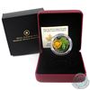 Image 1 : 2014 Canada $20 Water-Lily & Venetian Glass Leopard Frog Fine Silver coin (Tax Exempt)Coin is toned.