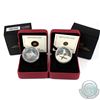 Image 1 : 2009 & 2010 Canada Sterling Silver Proof Dollars. Please note coins/capsules are impaired. 2pcs.