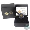 Image 1 : 2019 Canada 25-cent Bouquet of Maple Leaves Fine Gold Coin (Sleeve dented on a corner & coin lightly