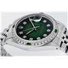 Image 5 : Rolex Men's Stainless Steel Green Vignette Diamond Datejust Wristwatch