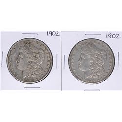 Lot of (2) 1902 $1 Morgan Silver Dollar Coins