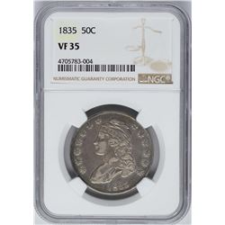 1835 Capped Bust Half Dollar Coin NGC VF35