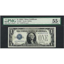 1928A $1 Funnyback Silver Certificate STAR Note Fr.1601* PMG About Uncirculated