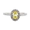 Image 2 : 14KT White and Yellow Gold 0.97 ctw Yellow and White Diamond Ring