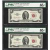 Image 1 : Lot of (2) 1953B $2 Legal Tender Notes Fr.1511 PMG Gem Uncirculated 65EPQ