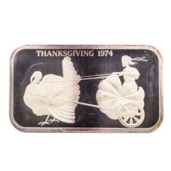 1974 Thanksgiving Madison Mint 1 oz .999 Fine Silver Art Bar
