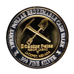 .999 Silver Cactus Pete's Jackpot, Nevada $20 Casino Limited Edition Gaming Toke