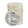 Image 1 : Roll of (20) 1958 Brilliant Uncirculated Franklin Half Dollars