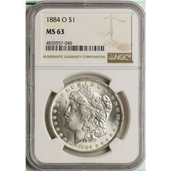1884-O $1 Morgan Silver Dollar Coin NGC MS63