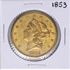 Image 1 : 1853 $20 Liberty Head Double Eagle Gold Coin