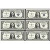 Image 1 : Lot of (6) 1957 $1 Silver Certificate Notes