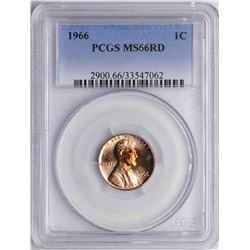 1966 Lincoln Wheat Cent Coin PCGS MS66RD