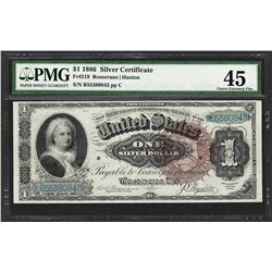 1886 $1 Martha Washington Silver Certificate Note Fr.219 PMG Choice Extremely Fi
