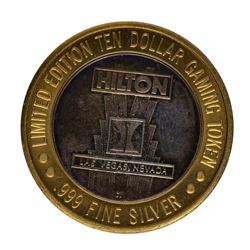 .999 Silver Hilton Las Vegas, Nevada $10 Casino Limited Edition Gaming Token