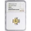 Image 1 : 2000 $5 Australia Year of the Dragon Gold Coin NGC MS69
