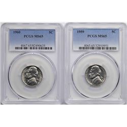 Lot of 1959-1960 Jefferson Nickel Coins PCGS MS65