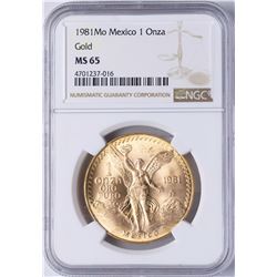 1981-MO Mexico 1 Onza Libertad Gold Coin NGC MS65