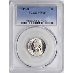 1949-D Jefferson Nickel Coin PCGS MS66