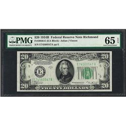 1934B $20 Federal Reserve Note Boston Fr.2056-E PMG Gem Uncirculated 65EPQ