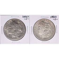 Lot of (2) 1883-S $1 Morgan Silver Dollar Coins