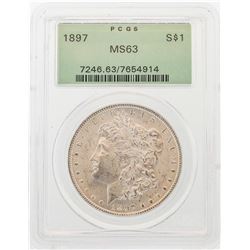 1897 $1 Morgan Silver Dollar Coin PCGS MS63