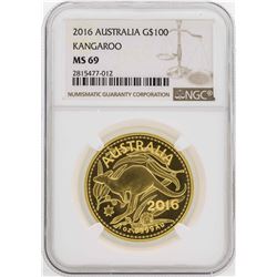 2016 Australia $100 Kangaroo Gold Coin NGC MS69