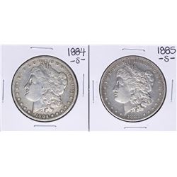Lot of 1884-S & 1885-S $1 Morgan Silver Dollar Coins
