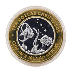 .999 Silver Chip-Ins Island Resort Harris, MI $10 Limited Edition Gaming Token