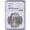 Image 1 : 1928 $1 Peace Silver Dollar Coin NGC MS61