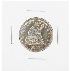 1857 Seated Quarter Silver Coin