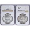 Image 1 : Lot of 1886-1887 $1 Morgan Silver Dollar Coins NGC MS65