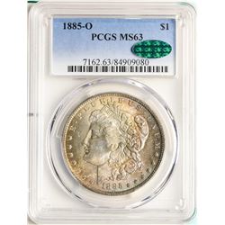 1885-O $1 Morgan Silver Dollar Coin PCGS MS63 CAC AMAZING TONING