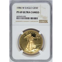 1986-W $50 American Gold Eagle Coin NGC PF69 Ultra Cameo