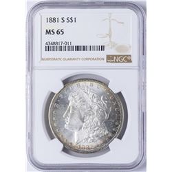 1881-S $1 Morgan Silver Dollar Coin NGC MS65