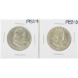 Lot of 1952-D & 1953-D Franklin Half Dollar Silver Coins