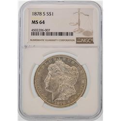 1878-S $1 Morgan Silver Dollar Coin NGC MS64