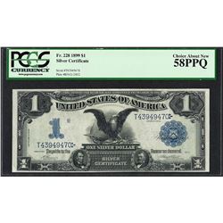 1899 $1 Black Eagle Silver Certificate Note Fr.228 PCGS Choice About New 58PPQ