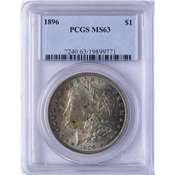 1896 $1 Morgan Silver Dollar Coin PCGS MS63 NICE TONING
