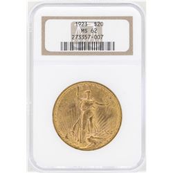 1923 $20 St. Gaudens Double Eagle Gold Coin NGC MS62