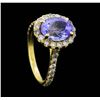Image 4 : 14KT Yellow Gold 3.50 ct. Tanzanite and Diamond Ring