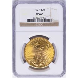 1927 $20 St. Gaudens Double Eagle Gold Coin NGC MS66