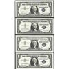 Image 1 : Lot of (4) 1957B $1 Silver Certificate Notes